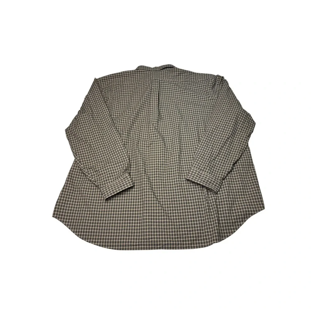 Polo Ralph Lauren Mens 4XB Classic Fit‎ Check Button Down Shirt Brown Navy Blue